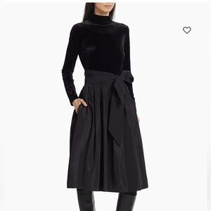 LDT Raquel Turtleneck Midi-Dress black velvet